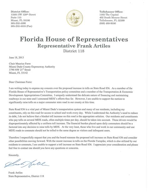 how to address state representative in letter.